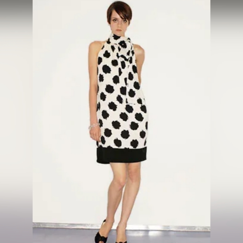 Diane von Furstenberg Silk A Line Swing 60's Inspired Cameo Roses size 8
